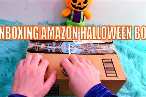 Halloween Candy - Opening Amazon Box - Trick or Treat Box  Unboxing ASMR No Talking Oddly Satisfying