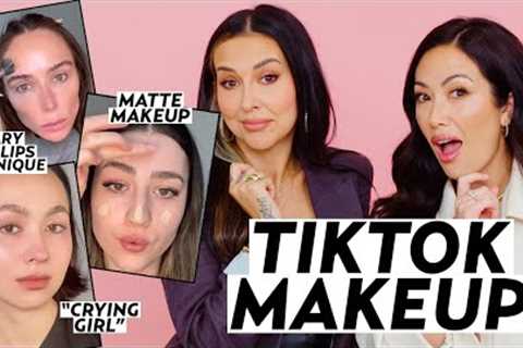 Reacting to TikTok Makeup Trends with a Pro Makeup Artist: Mary Phillips Technique, Gym Lips, & ..