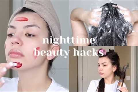NIGHTTIME BEAUTY HACKS | Shower Routine, Hair Care, Skin Care