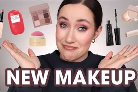 TRYING NEW MAKEUP 😱 (Fenty, Huda, Rare Beauty, etc.)