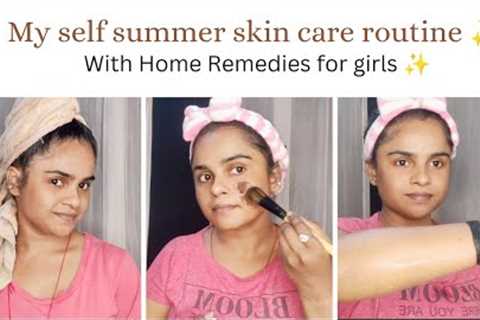 My Self Summer Skin Care Routine with Home Remedy | For Girls | A Secret @beauteouslook