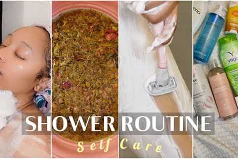 SELF CARE SHOWER ROUTINE | FEMININE HYGIENE TIPS + YONI STEAM + BODY CARE + MORE | ASTREMA SIMONE