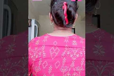 Easy bun hairstyle for summer''s with banana clip #hairstyletutorial #1million #goviral #asmr..