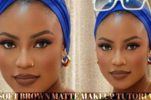 FLAWLESS SOFT BROWN MATTE MAKEUP TUTORIAL FOR BRUNCH + OUTFIT & FRAGRANCE #woc #brownskin..