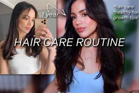 HOW I GREW HEALTHY LONG HAIR IN 1 YEAR! updated hair care routine  + hair growth tips
